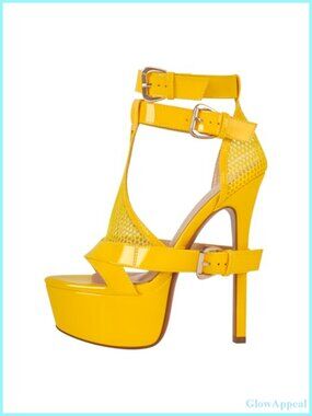 Platform Stiletto Heels Open Toe Mesh Ankle Strap Buckle Dress Sandals